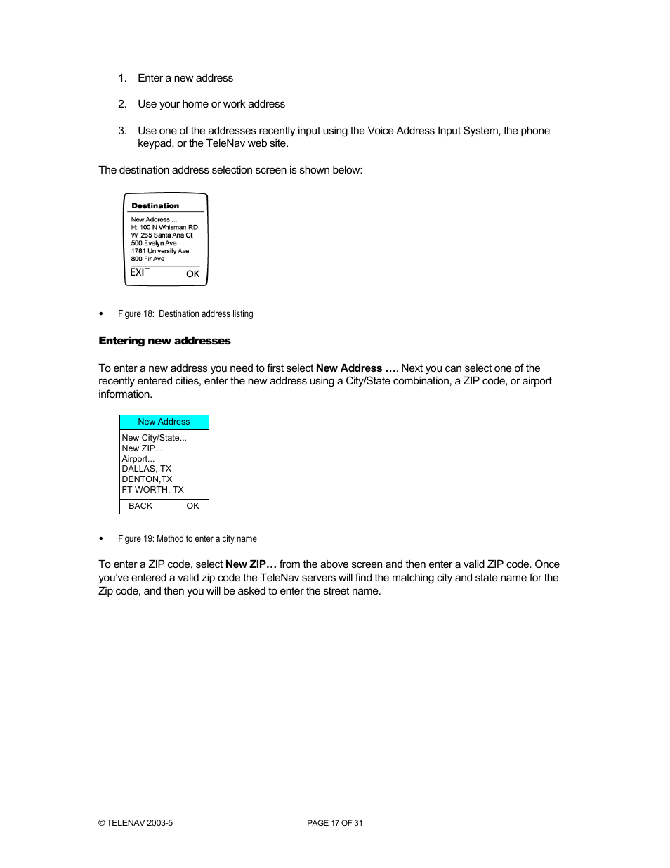 Telenav for Nextel Supported Devices: v2.0 for Motorola i88s, i58sr, i50sx, i55sr, i85s, i90c, i95cl User Manual | Page 17 / 31