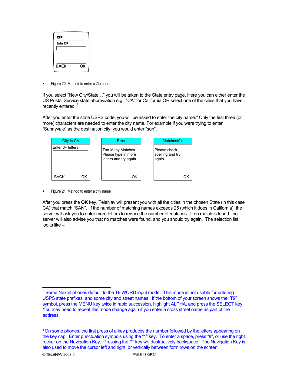 Telenav for Nextel Supported Devices: v2.0 for Motorola i88s, i58sr, i50sx, i55sr, i85s, i90c, i95cl User Manual | Page 18 / 31