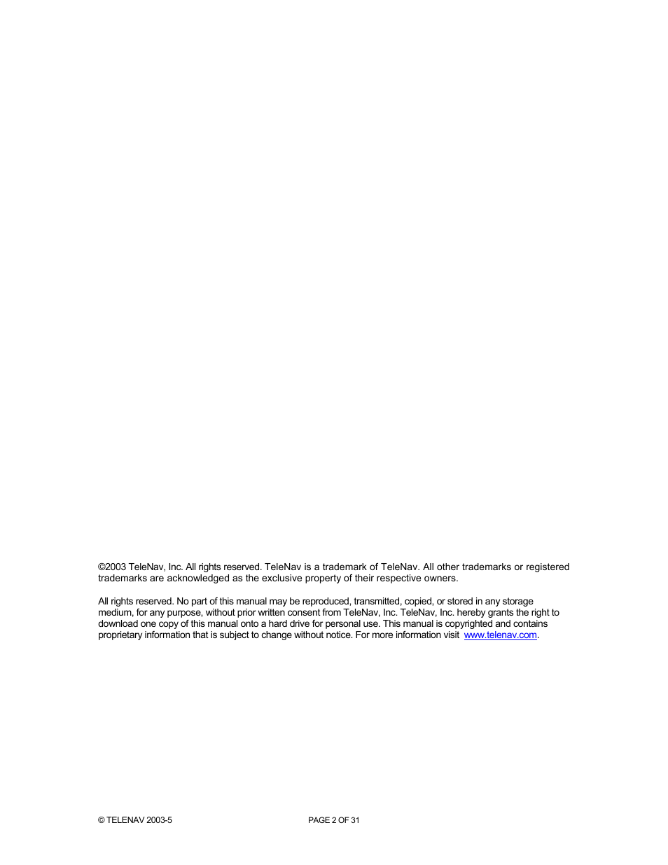 Telenav for Nextel Supported Devices: v2.0 for Motorola i88s, i58sr, i50sx, i55sr, i85s, i90c, i95cl User Manual | Page 2 / 31