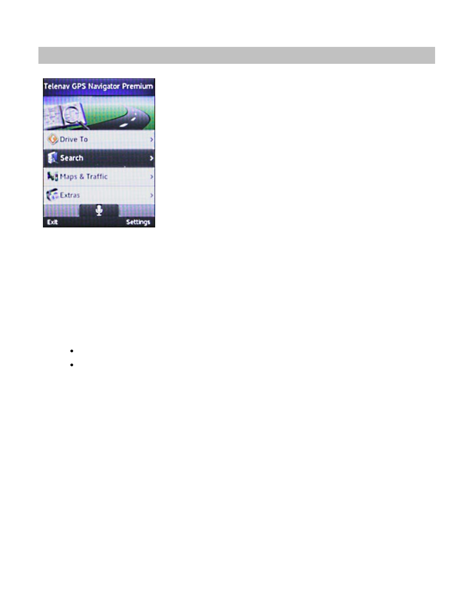 Search menu, Using search, Search by category | Telenav for Sprint Supported Devices: v5.9 for Brew MP devices User Manual | Page 18 / 32