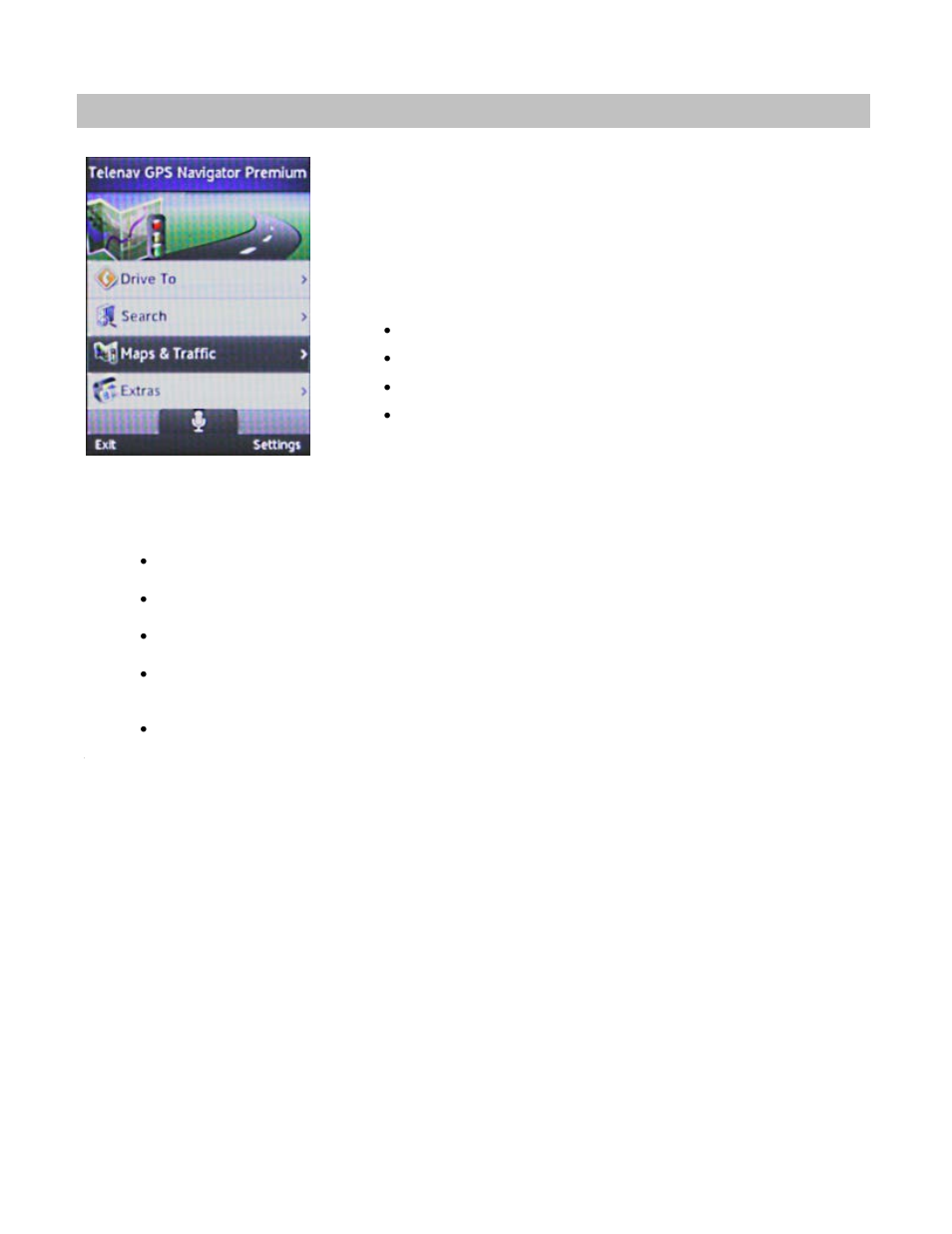 Maps & traffic menu, Map menu options | Telenav for Sprint Supported Devices: v5.9 for Brew MP devices User Manual | Page 21 / 32