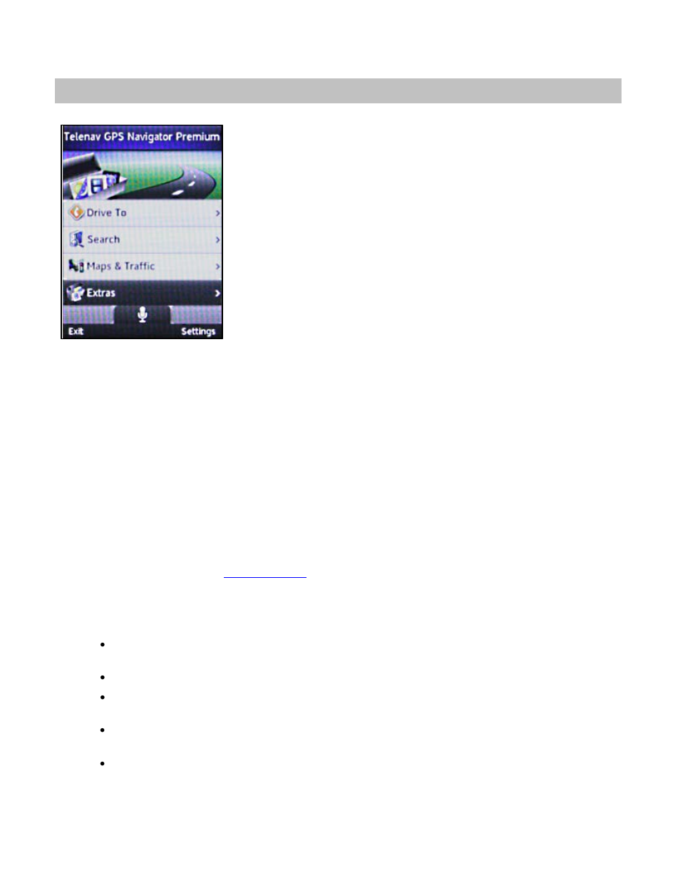 Extras menu, Weather, Commute alerts | Telenav for Sprint Supported Devices: v5.9 for Brew MP devices User Manual | Page 23 / 32