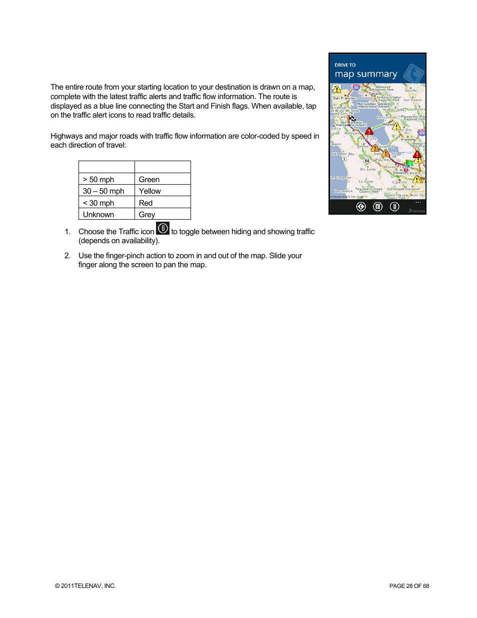 Map summary | Telenav for Sprint Supported Devices: v5.8 for WinPhone7 User Manual | Page 28 / 68