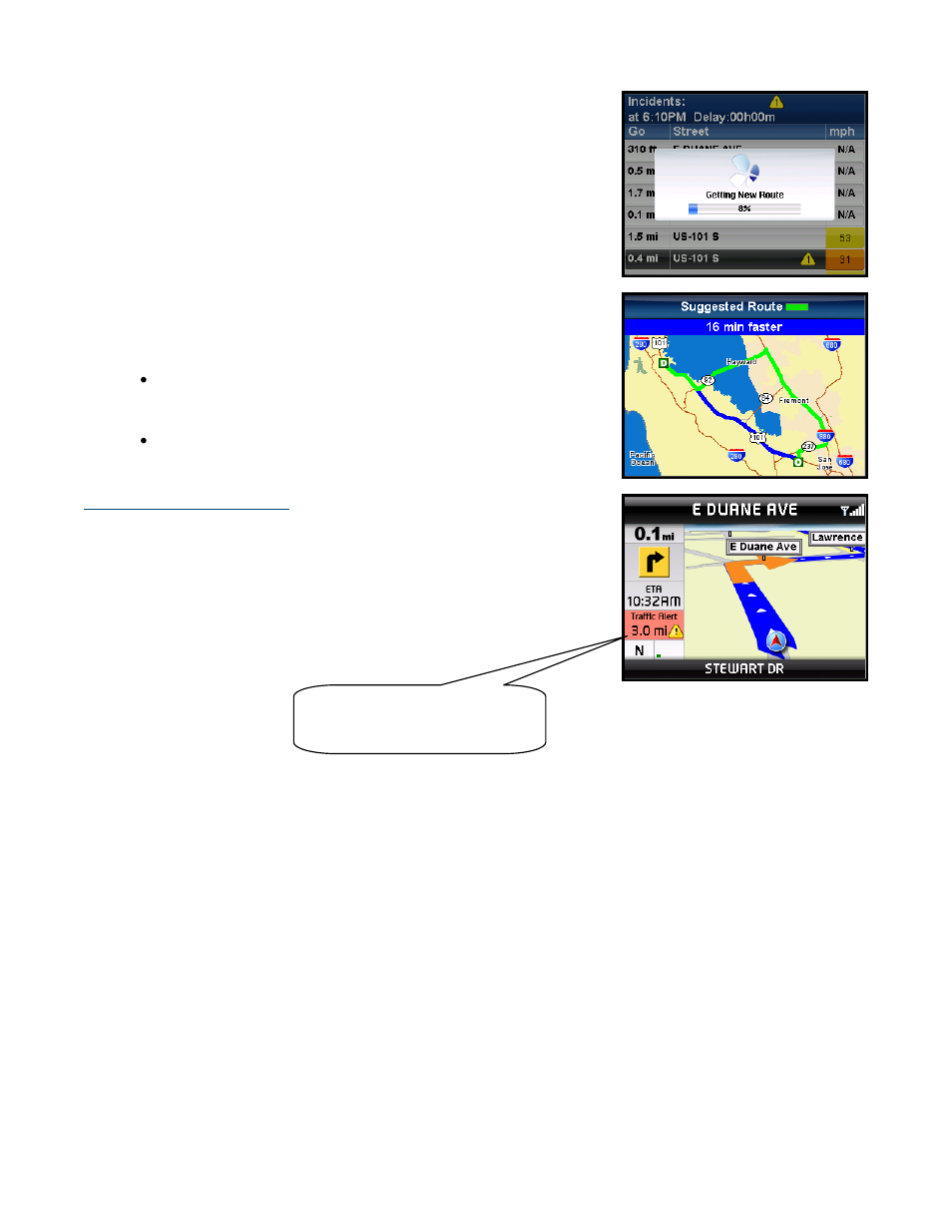 Avoid ahead (audio detour) | Telenav for Sprint Supported Devices: v5.5 for BlackBerry 8830, 8330, 8130 User Manual | Page 37 / 68