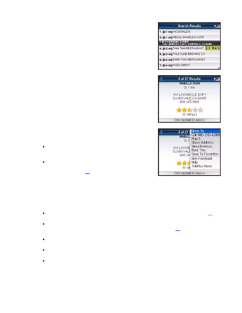 Telenav for Sprint Supported Devices: v5.5 for BlackBerry 8830, 8330, 8130 User Manual | Page 39 / 68