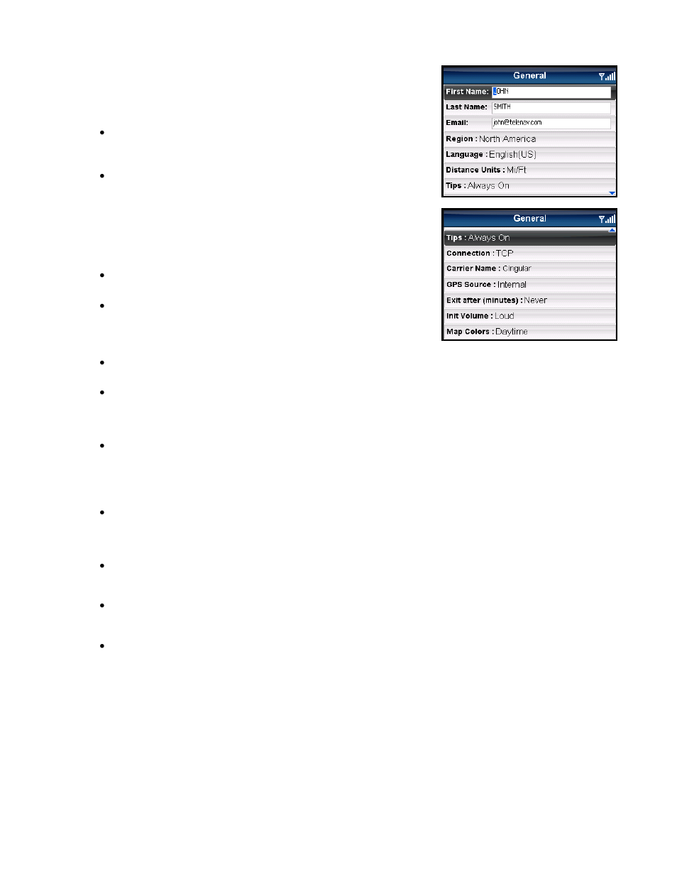General | Telenav for Sprint Supported Devices: v5.5 for BlackBerry 8830, 8330, 8130 User Manual | Page 57 / 68