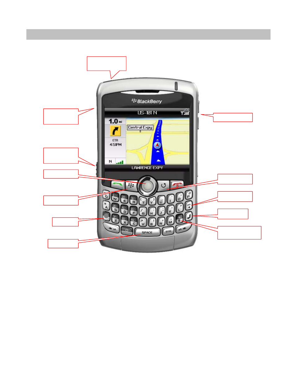 Device controls | Telenav for Sprint Supported Devices: v5.5 for BlackBerry 8830, 8330, 8130 User Manual | Page 9 / 68