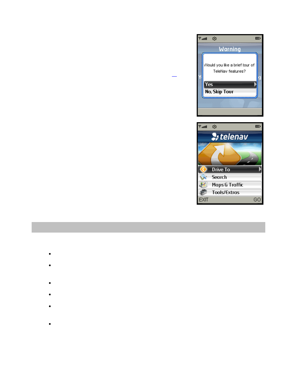 Using telenav gps navigator | Telenav for Sprint Supported Devices: v5.2 for Samsung M500, M610; Sanyo M1, SCP-8400, Katana 6600 User Manual | Page 11 / 73
