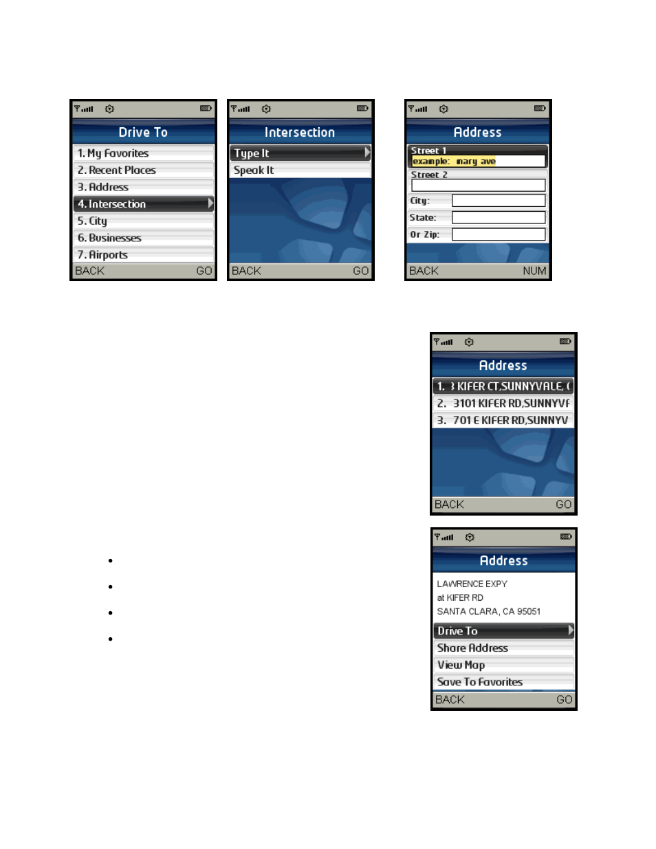 Intersection | Telenav for Sprint Supported Devices: v5.2 for Samsung M500, M610; Sanyo M1, SCP-8400, Katana 6600 User Manual | Page 25 / 73