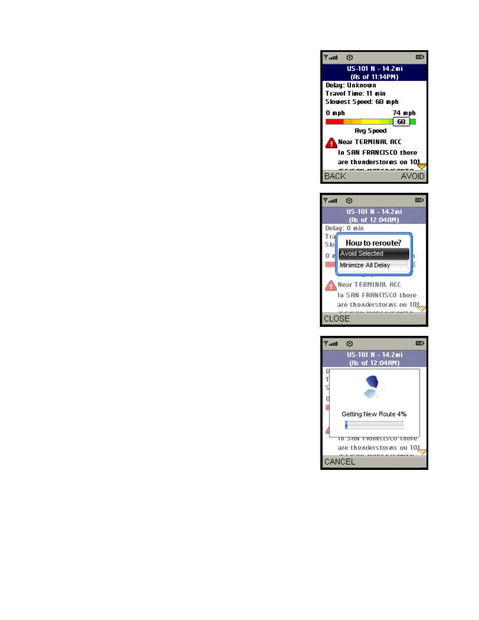 Telenav for Sprint Supported Devices: v5.2 for Samsung M500, M610; Sanyo M1, SCP-8400, Katana 6600 User Manual | Page 37 / 73