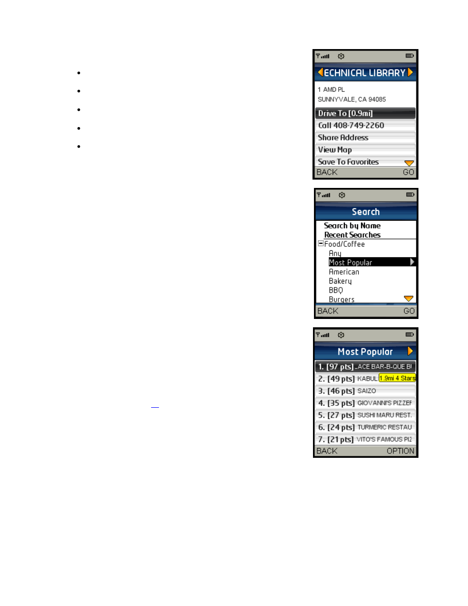 Most popular category | Telenav for Sprint Supported Devices: v5.2 for Samsung M500, M610; Sanyo M1, SCP-8400, Katana 6600 User Manual | Page 40 / 73
