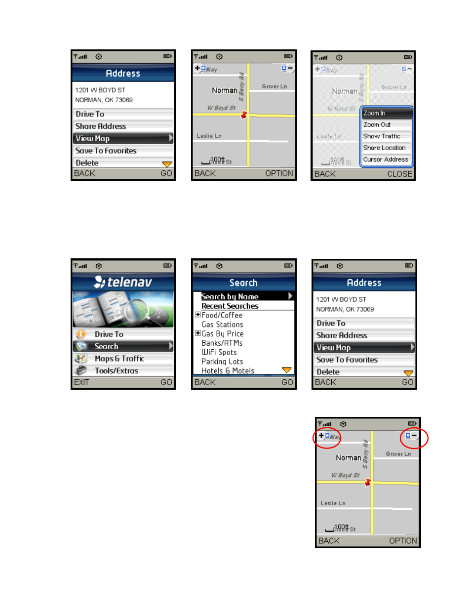 Telenav for Sprint Supported Devices: v5.2 for Samsung M500, M610; Sanyo M1, SCP-8400, Katana 6600 User Manual | Page 44 / 73
