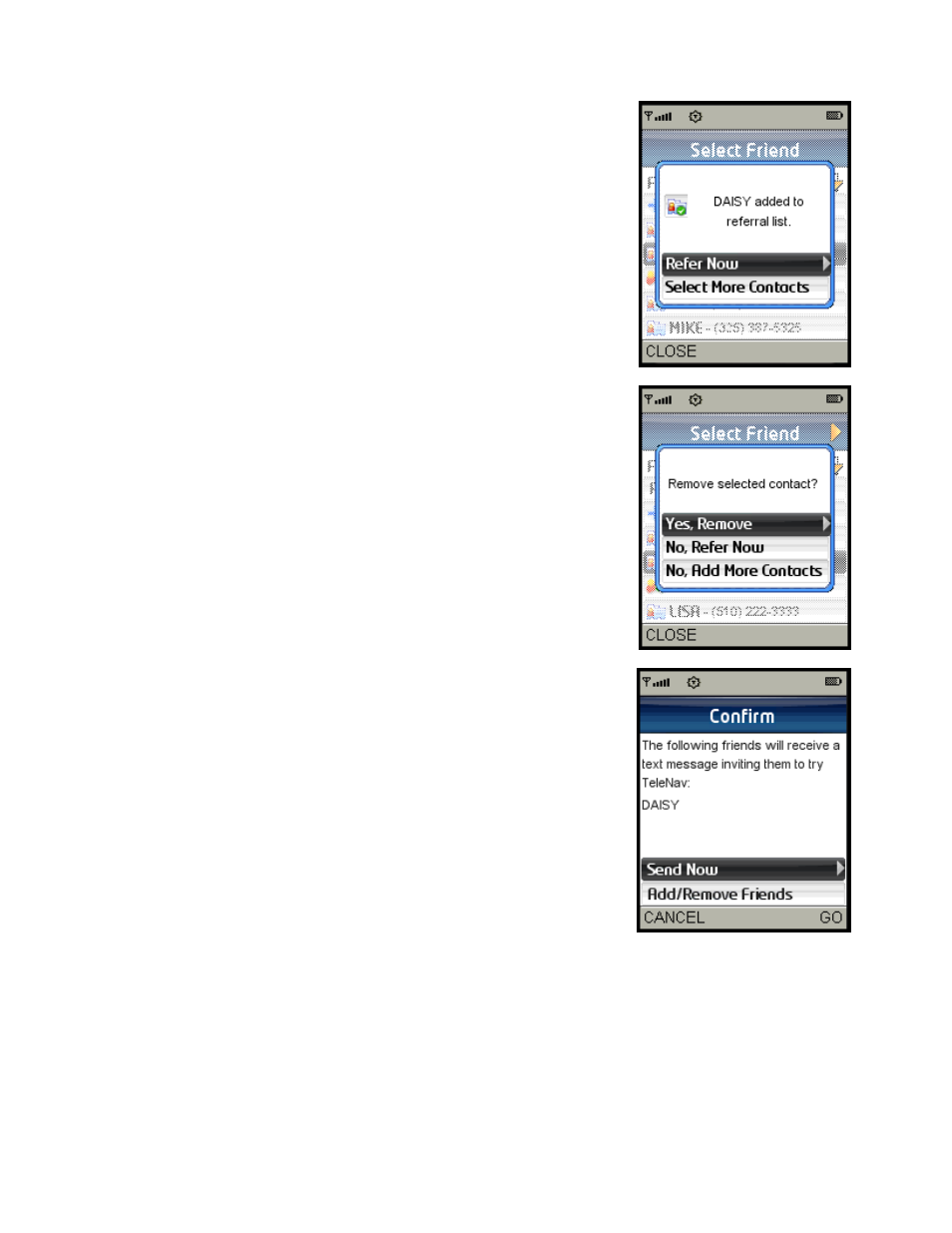 Telenav for Sprint Supported Devices: v5.2 for Samsung M500, M610; Sanyo M1, SCP-8400, Katana 6600 User Manual | Page 61 / 73
