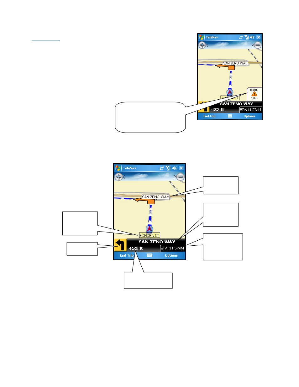 Moving map | Telenav for Sprint Supported Devices: v5.2 for HTC Touch User Manual | Page 31 / 72