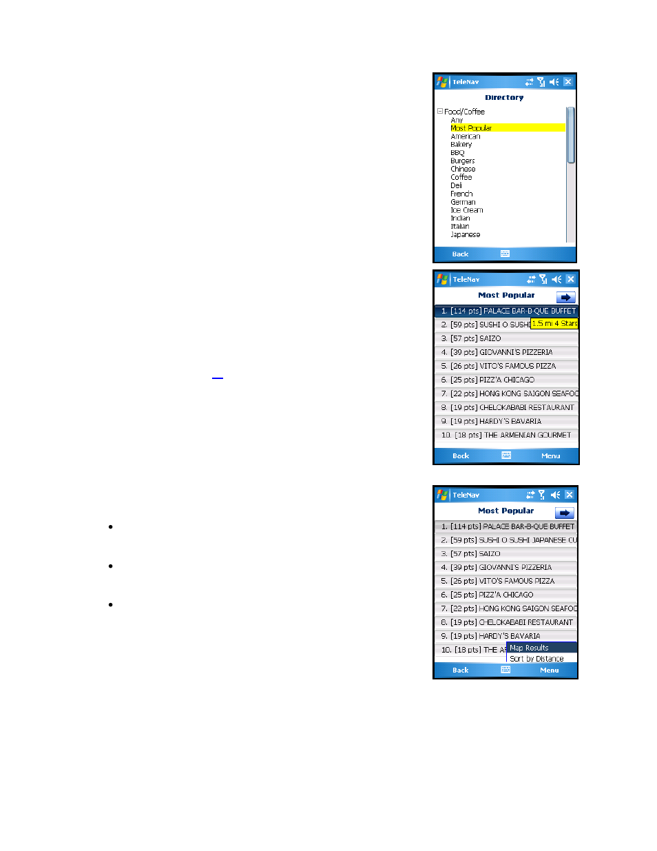 Most popular category | Telenav for Sprint Supported Devices: v5.2 for HTC Touch User Manual | Page 39 / 72