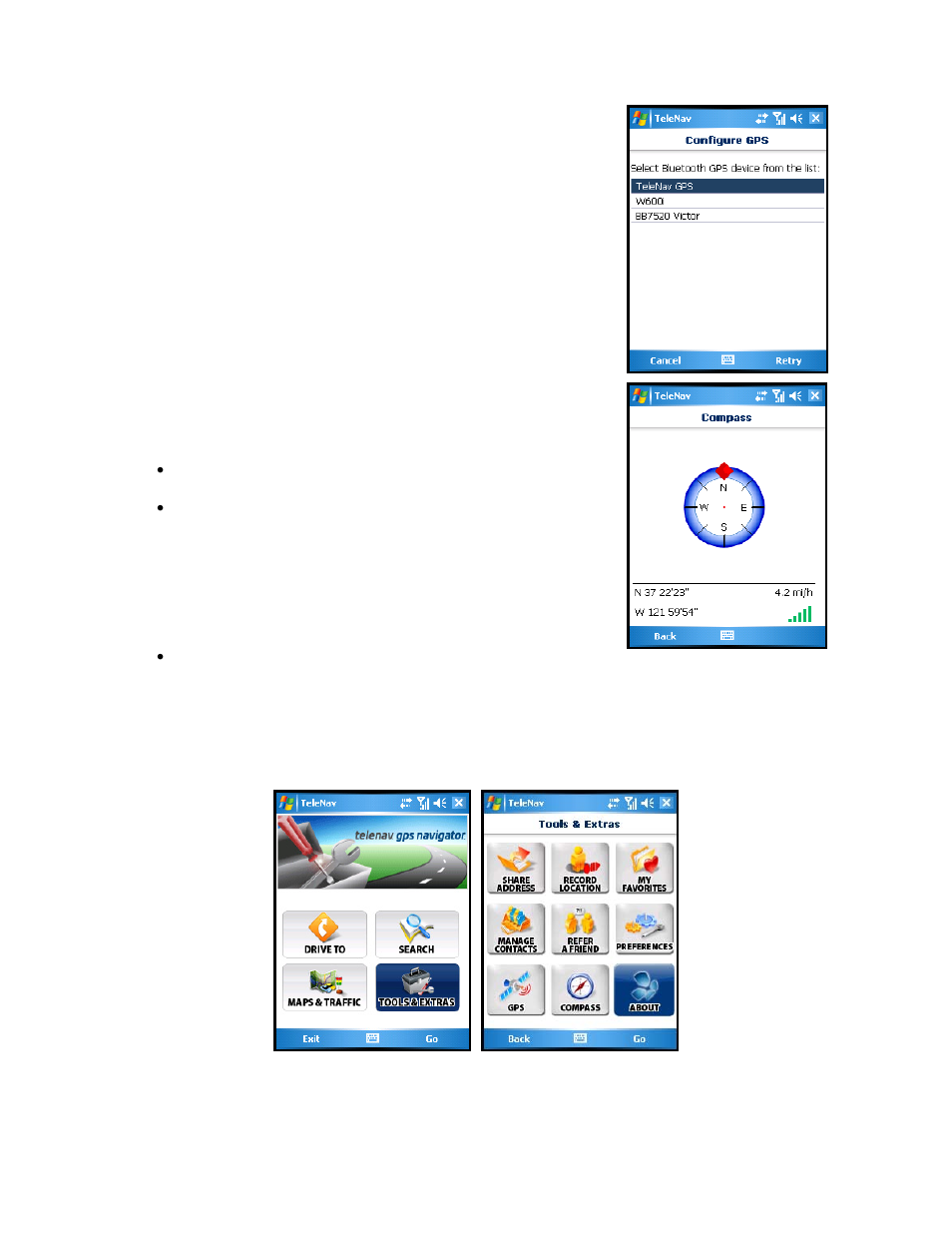 Compass, About | Telenav for Sprint Supported Devices: v5.2 for HTC Touch User Manual | Page 62 / 72