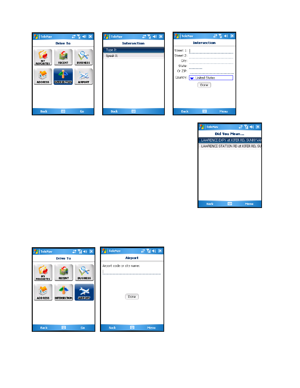 Airports | Telenav for Sprint Supported Devices: v5.2 for HTC Mogul User Manual | Page 25 / 71