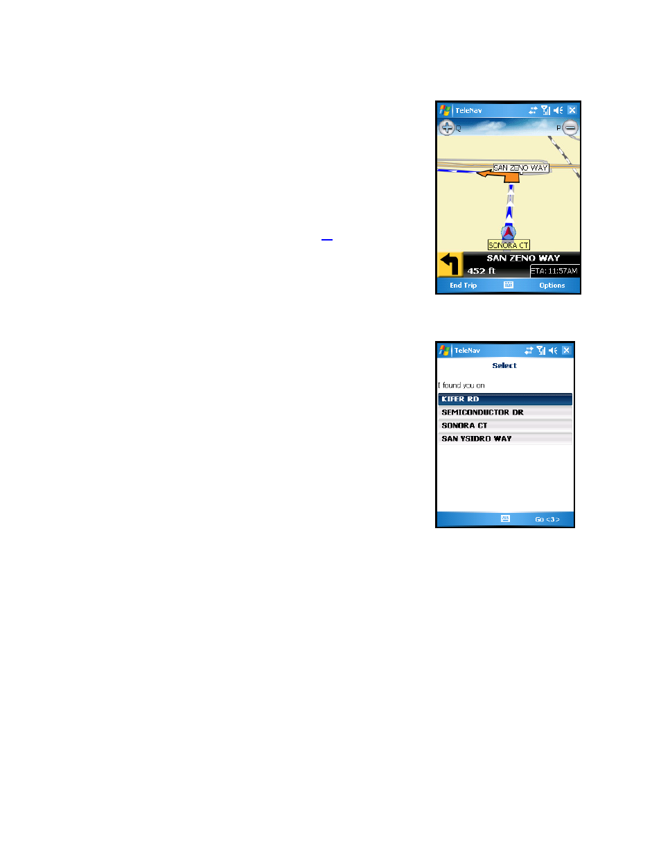 Initial driving directions, Gps origin refinement, Audible guidance tones | Miss a turn | Telenav for Sprint Supported Devices: v5.2 for HTC Mogul User Manual | Page 28 / 71