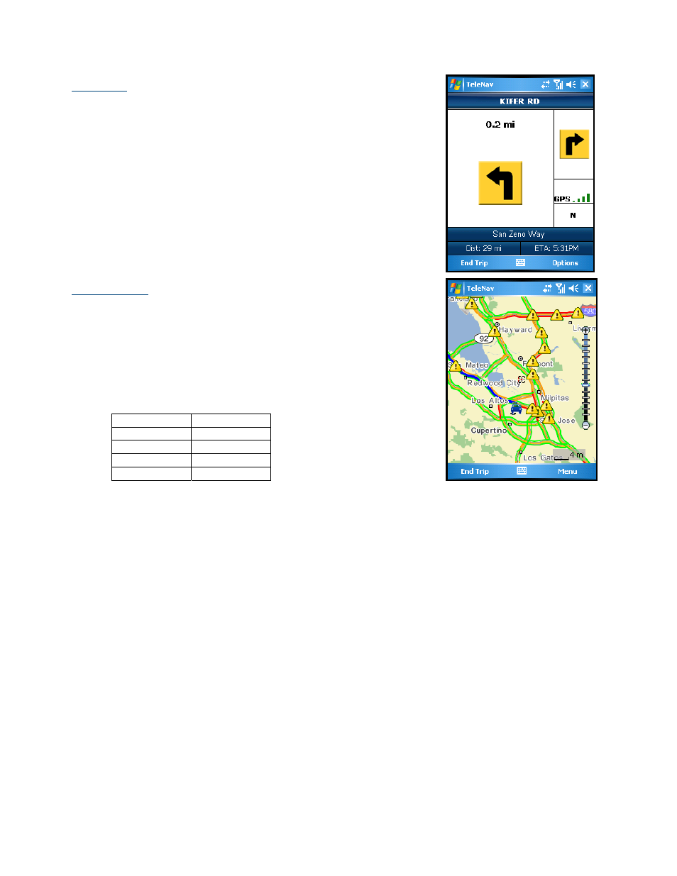 Turn icons, Map summary | Telenav for Sprint Supported Devices: v5.2 for HTC Mogul User Manual | Page 31 / 71