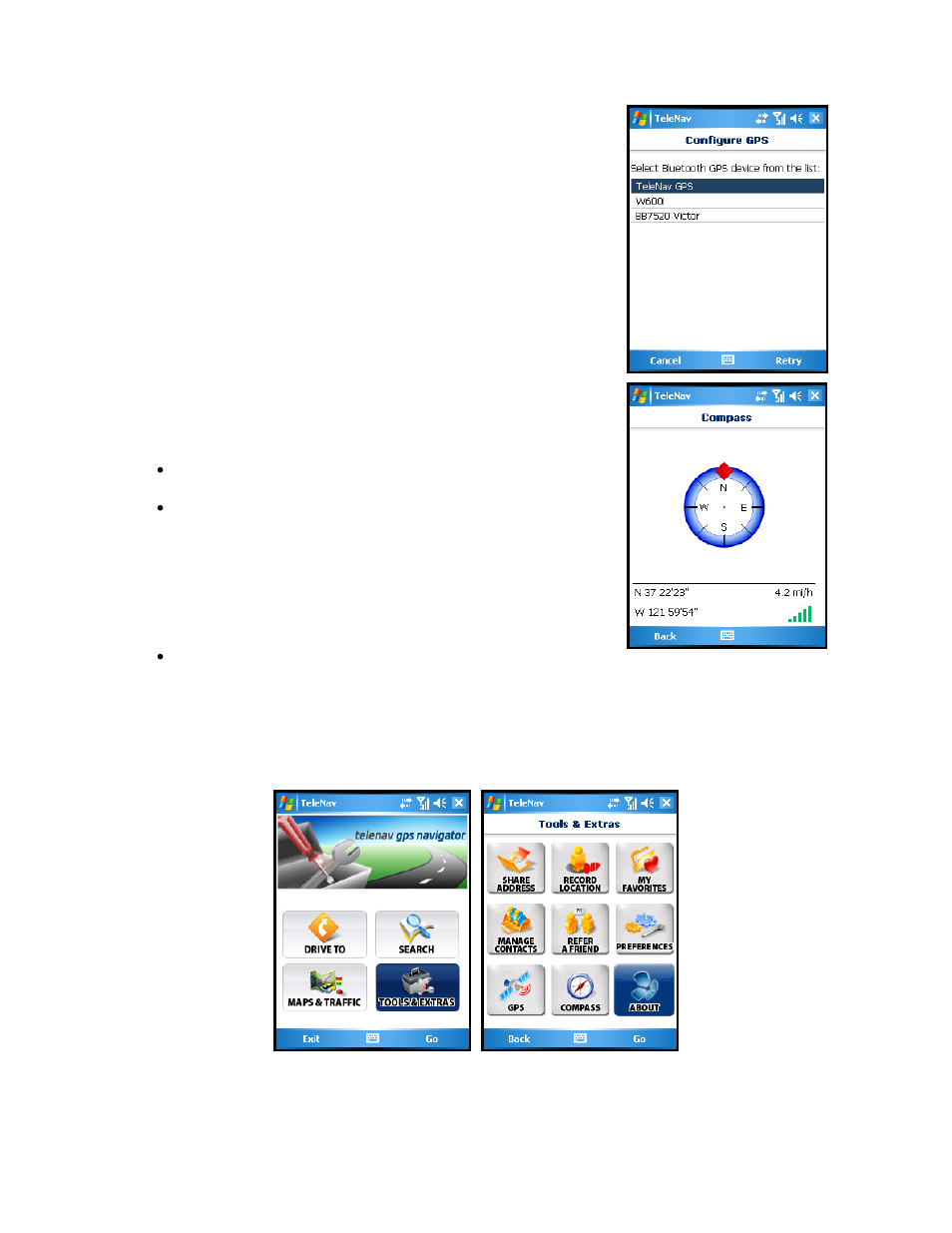 Compass, About | Telenav for Sprint Supported Devices: v5.2 for HTC Mogul User Manual | Page 61 / 71