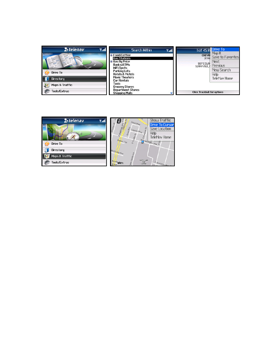 Telenav for Sprint Supported Devices: v5.1 for BlackBerry 7130, 8130, 8350i, 8703, 8830 Users Guide User Manual | Page 16 / 55