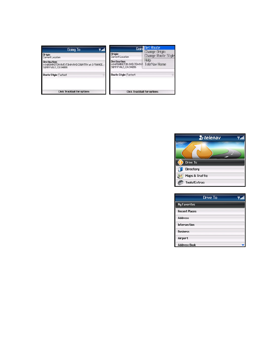 Telenav for Sprint Supported Devices: v5.1 for BlackBerry 7130, 8130, 8350i, 8703, 8830 Users Guide User Manual | Page 17 / 55