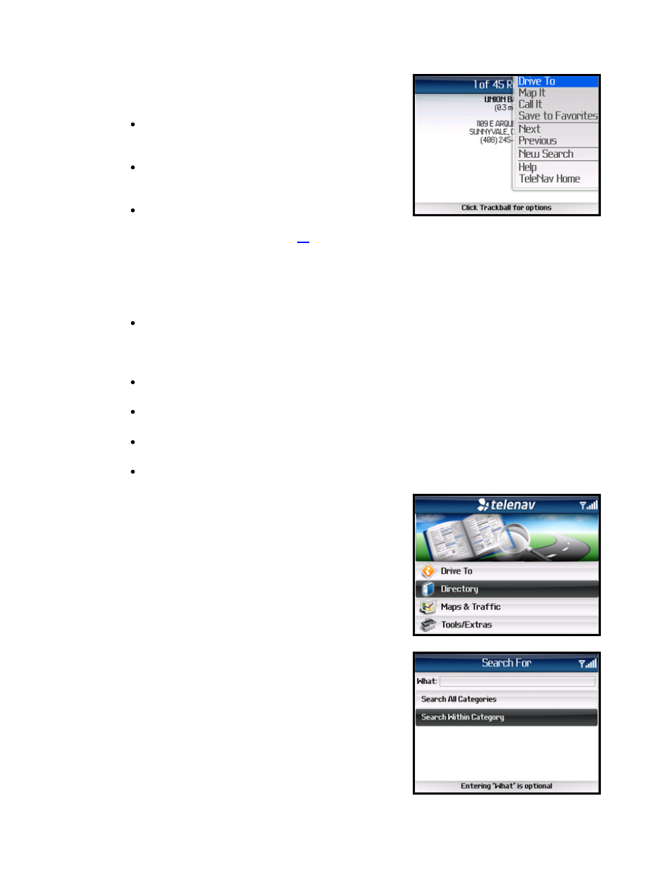 Search for gas by price | Telenav for Sprint Supported Devices: v5.1 for BlackBerry 7130, 8130, 8350i, 8703, 8830 Users Guide User Manual | Page 40 / 55