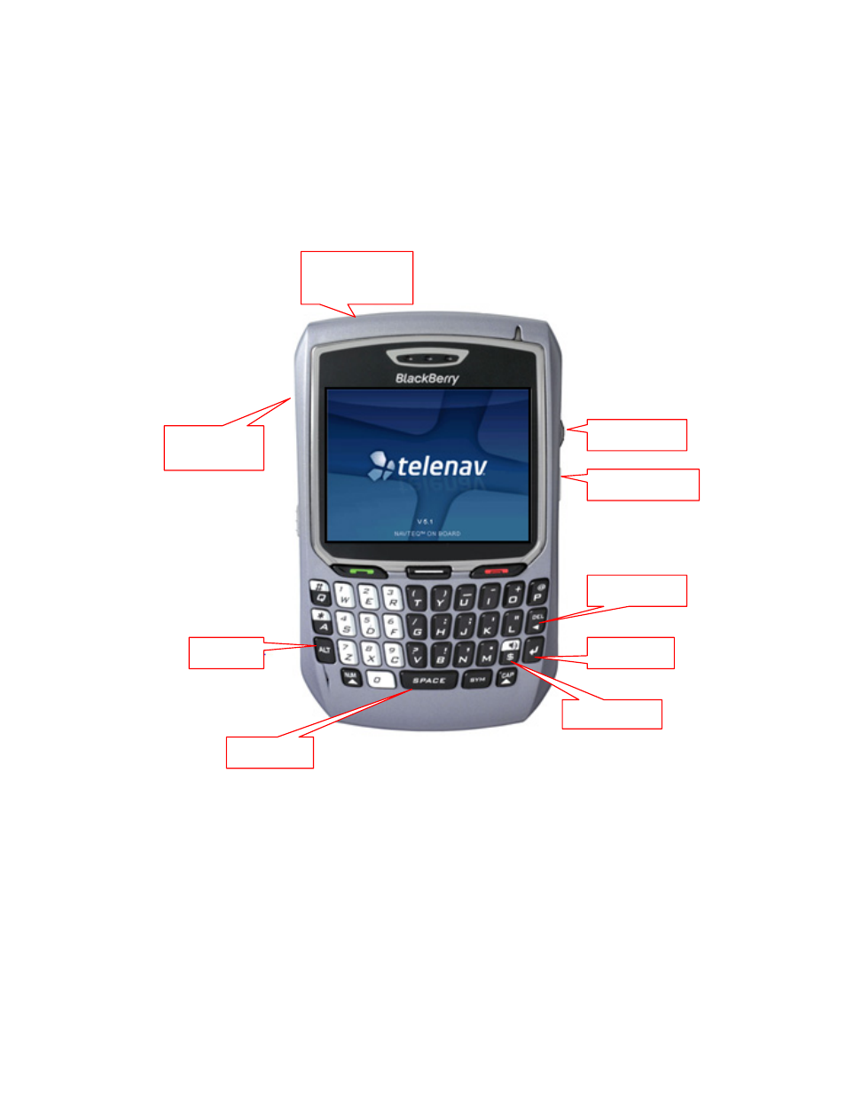 The blackberry 7130 and 8703 controls | Telenav for Sprint Supported Devices: v5.1 for BlackBerry 7130, 8130, 8350i, 8703, 8830 Users Guide User Manual | Page 8 / 55