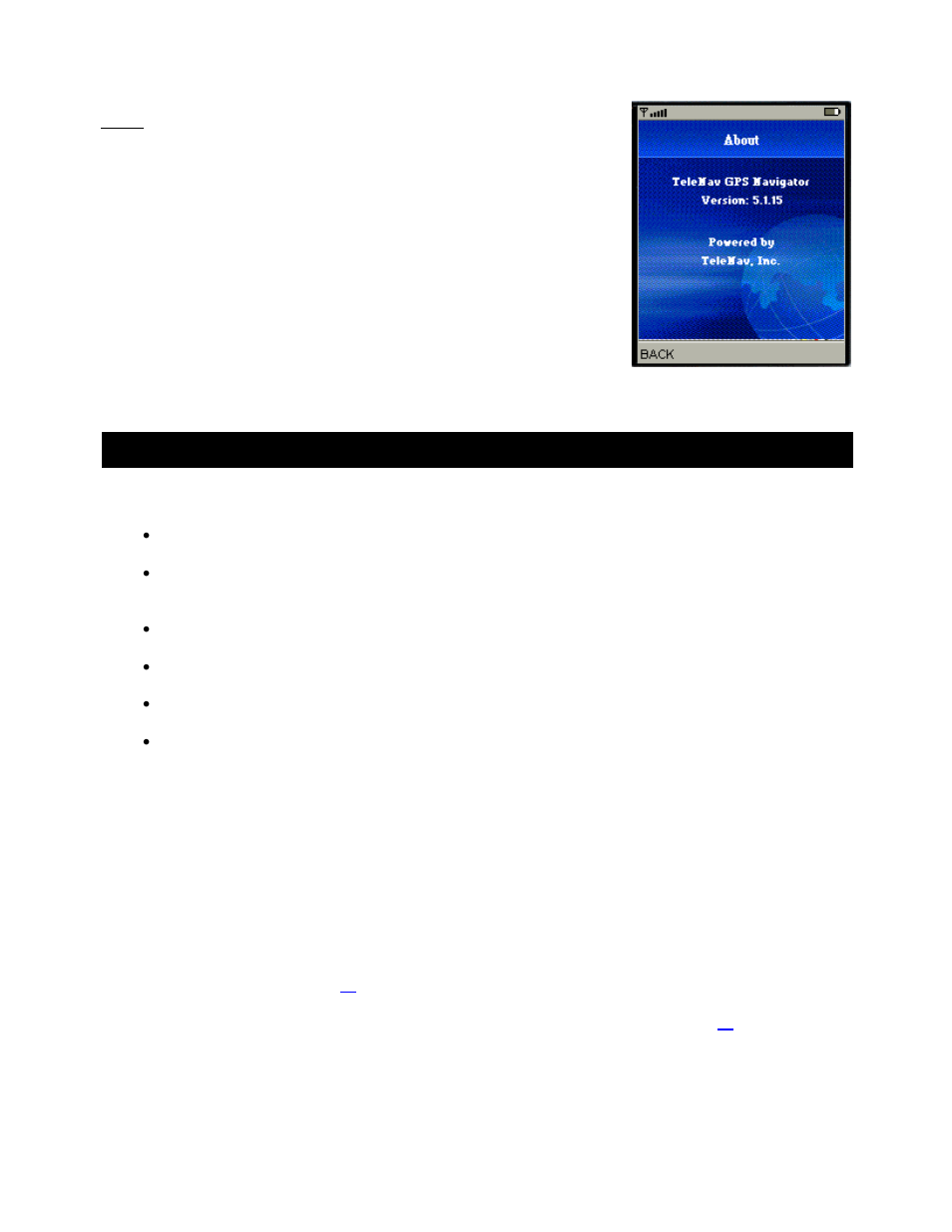 About, Using the telenav gps navigator application, Quick start | Telenav for Sprint Supported Devices: v5.1 for Sanyo Katana; Motorola RAZR, KRZR User Manual | Page 19 / 54
