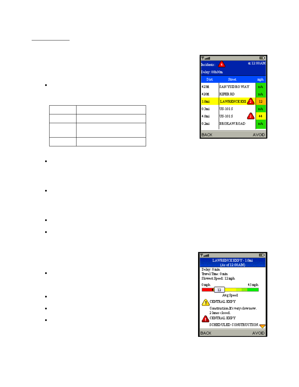Traffic summary | Telenav for Sprint Supported Devices: v5.1 for Sanyo Katana; Motorola RAZR, KRZR User Manual | Page 31 / 54