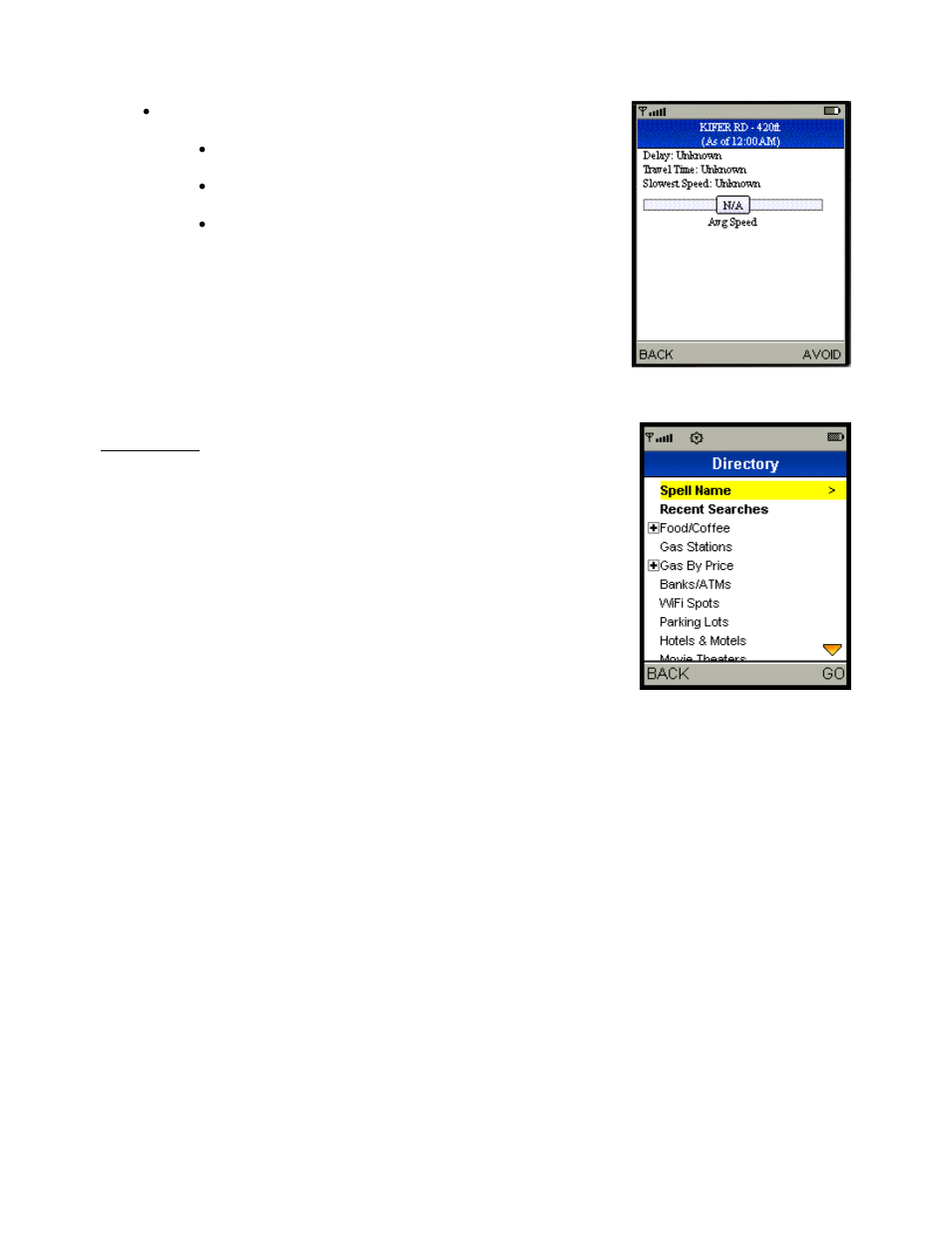 Search along | Telenav for Sprint Supported Devices: v5.1 for Sanyo Katana; Motorola RAZR, KRZR User Manual | Page 32 / 54