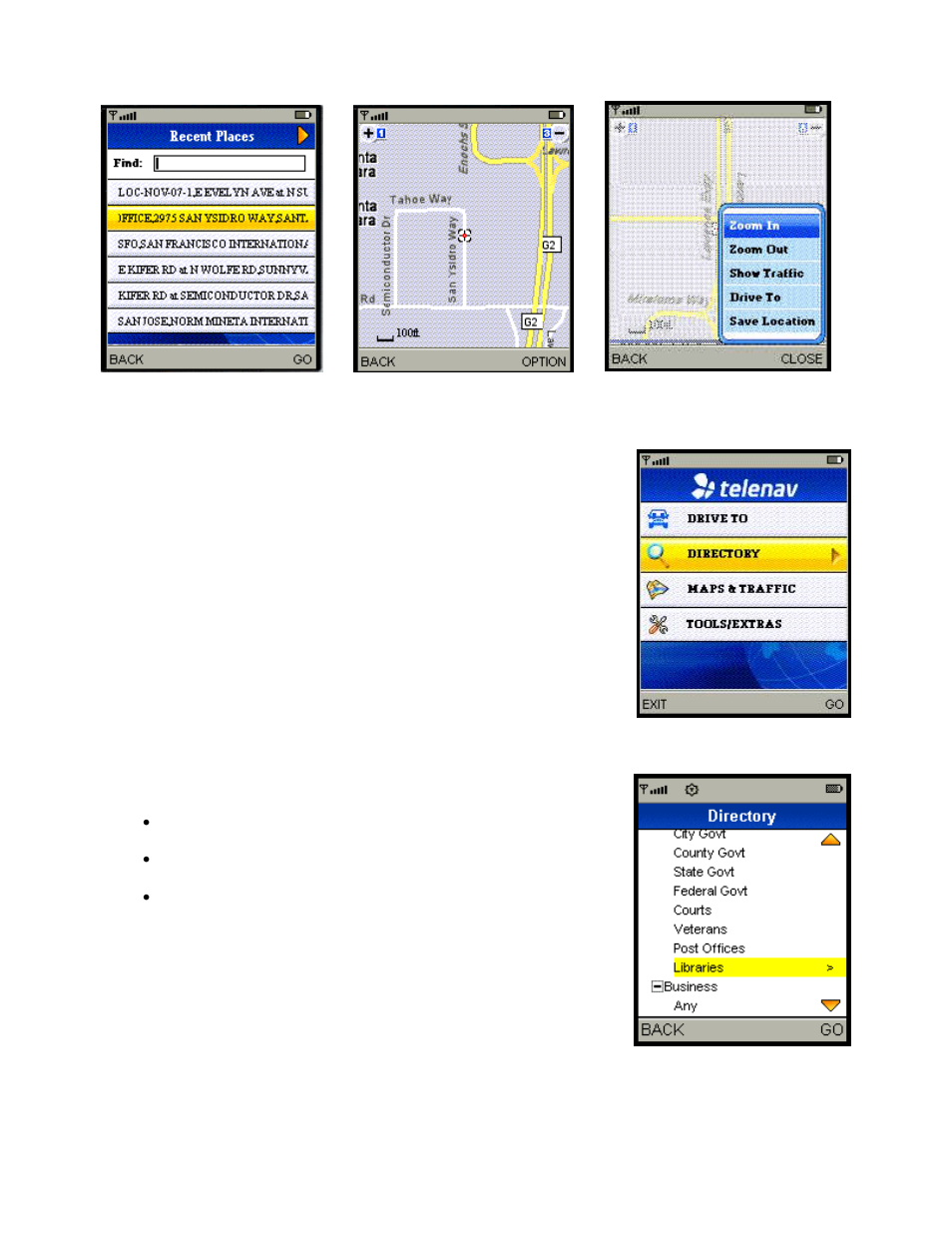 Search the directory, Y, see search the directory on, You a | Telenav for Sprint Supported Devices: v5.1 for Sanyo Katana; Motorola RAZR, KRZR User Manual | Page 43 / 54
