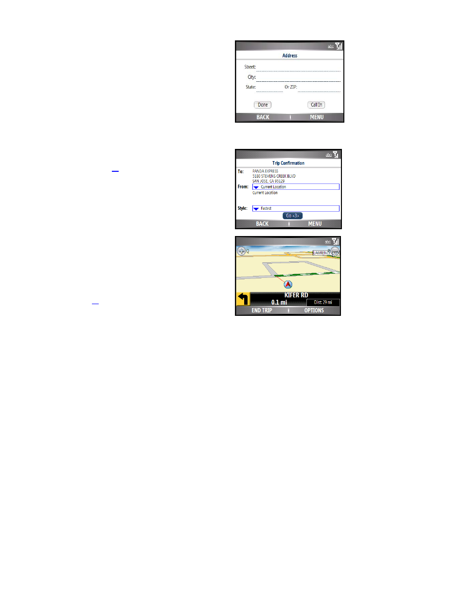 Address – typing in | Telenav for Sprint Supported Devices: v5.0 for Motorola Q User Manual | Page 22 / 42