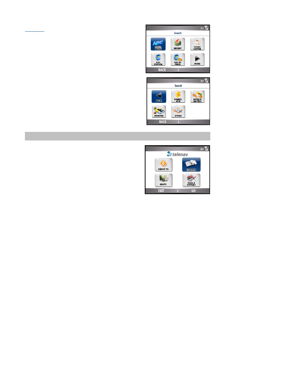 Search menu | Telenav for Sprint Supported Devices: v5.0 for Motorola Q User Manual | Page 30 / 42