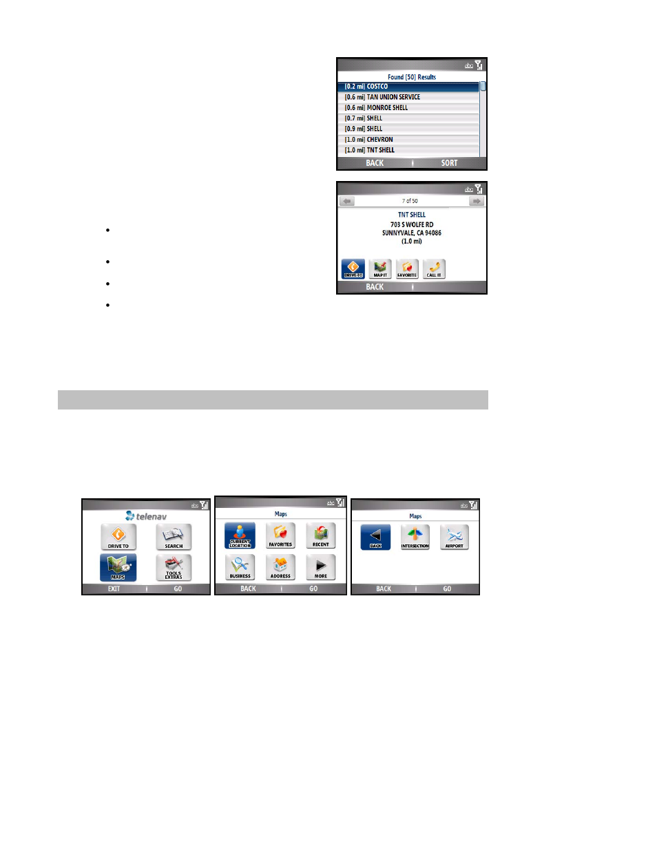 Maps menu | Telenav for Sprint Supported Devices: v5.0 for Motorola Q User Manual | Page 32 / 42