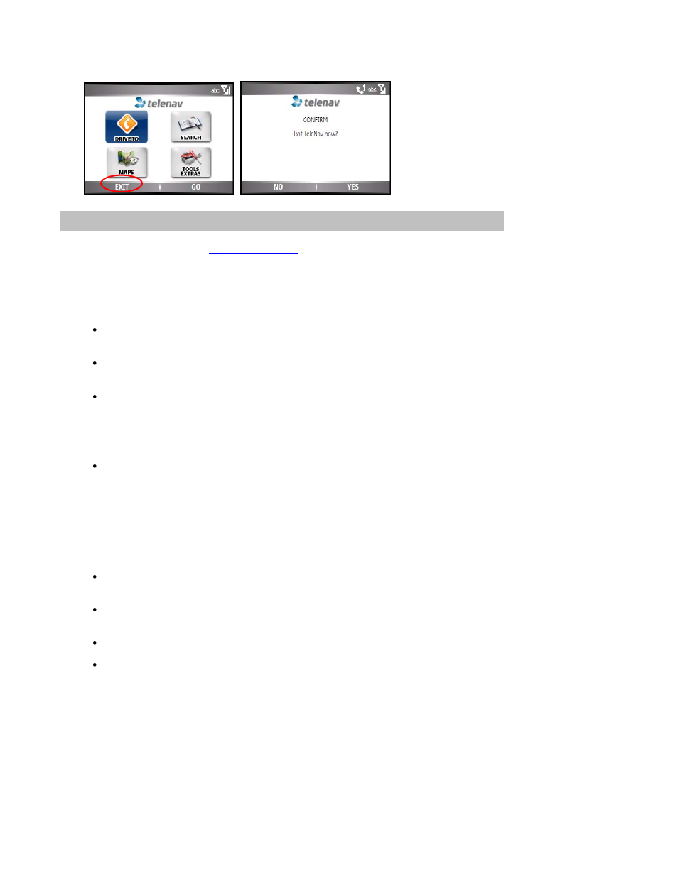 The telenav web site, Available without logging in, My telenav | Telenav for Sprint Supported Devices: v5.0 for Motorola Q User Manual | Page 38 / 42