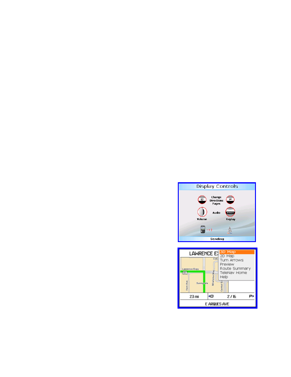 Audio replay, Miss a turn, Preview and driving directions modes | Telenav for Sprint Supported Devices: v4.7 for BlackBerry 7130e, 8730e User Manual | Page 23 / 38