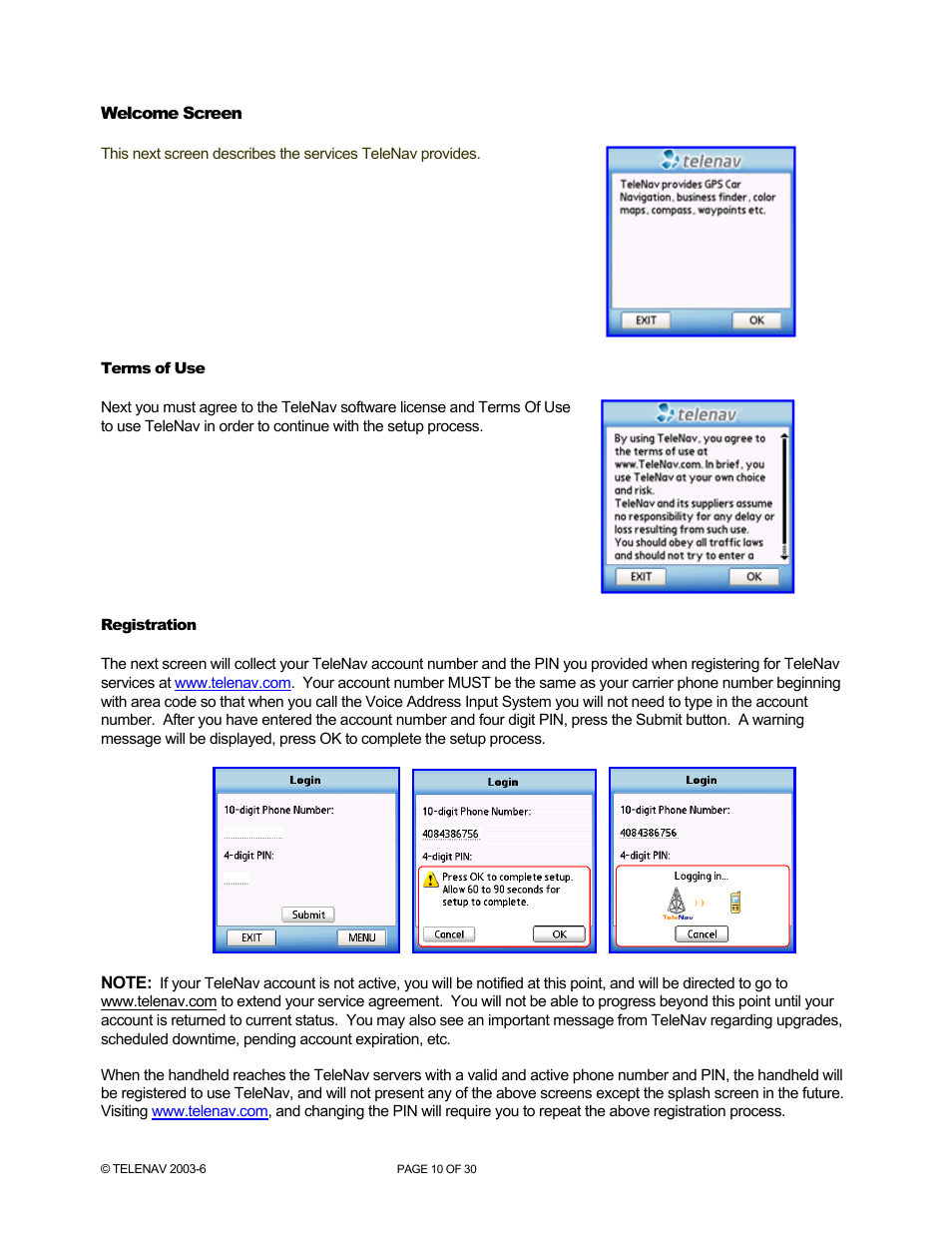 Telenav for AT&T Supported Devices: v4.1 for Palm Treo 650 Users Guide User Manual | Page 10 / 30