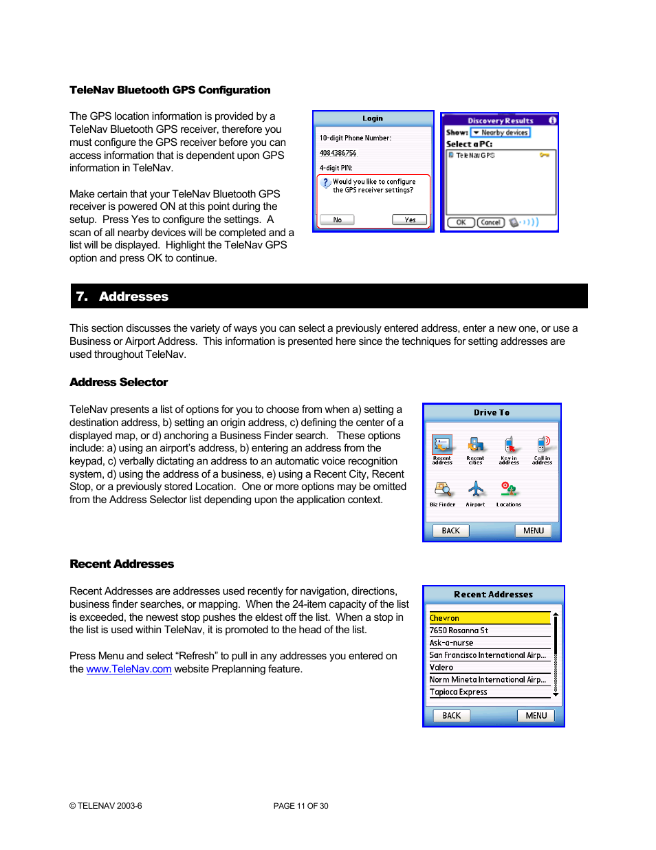 Telenav for AT&T Supported Devices: v4.1 for Palm Treo 650 Users Guide User Manual | Page 11 / 30