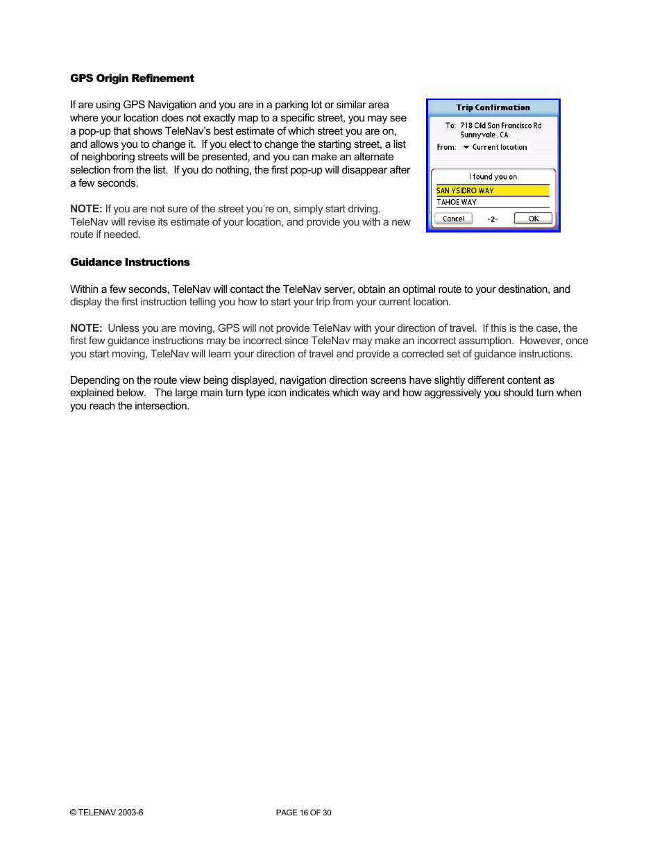 Telenav for AT&T Supported Devices: v4.1 for Palm Treo 650 Users Guide User Manual | Page 16 / 30
