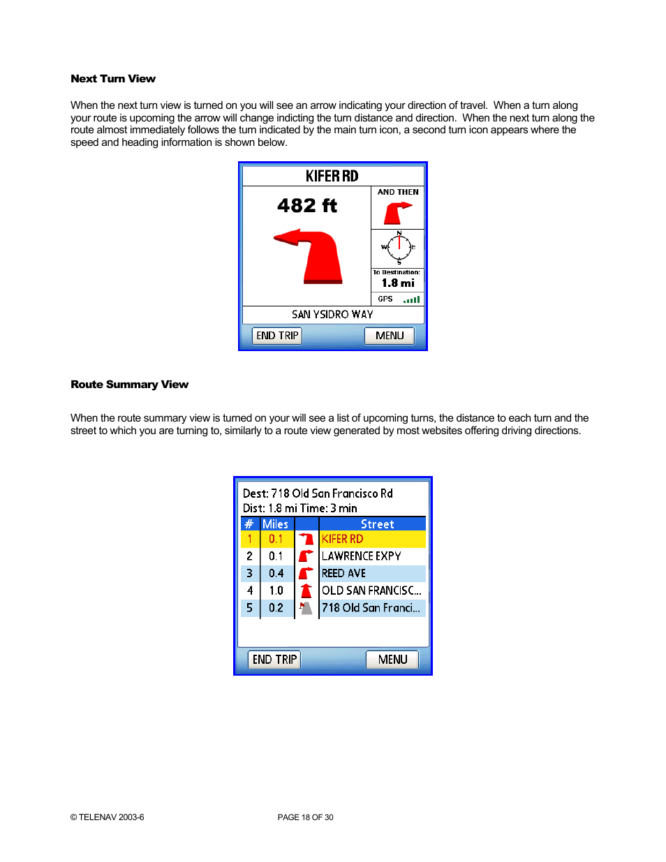 Telenav for AT&T Supported Devices: v4.1 for Palm Treo 650 Users Guide User Manual | Page 18 / 30