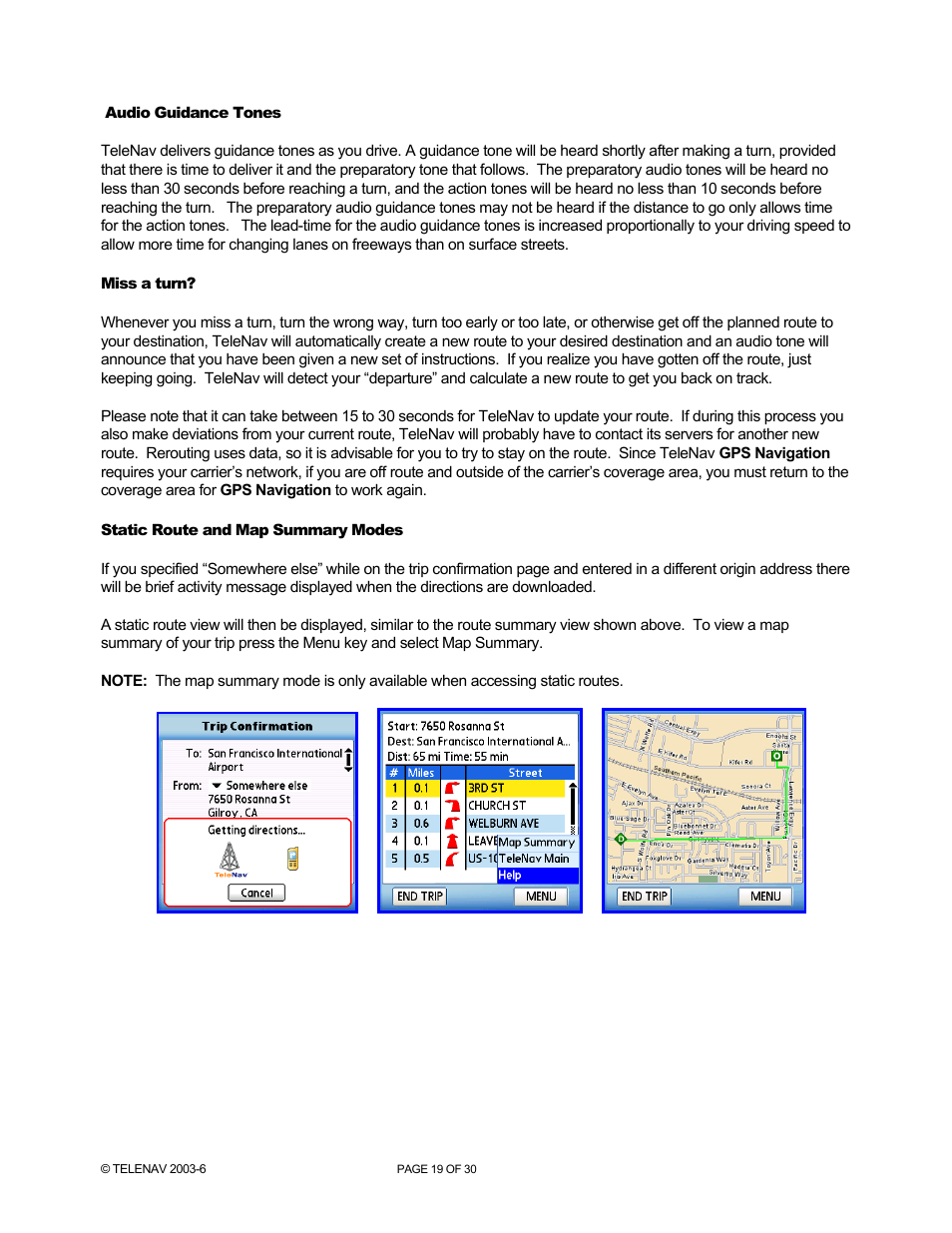 Telenav for AT&T Supported Devices: v4.1 for Palm Treo 650 Users Guide User Manual | Page 19 / 30