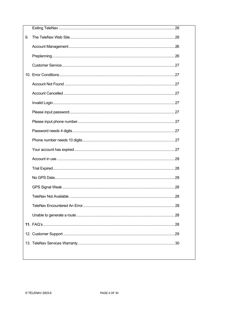 Telenav for AT&T Supported Devices: v4.1 for Palm Treo 650 Users Guide User Manual | Page 4 / 30