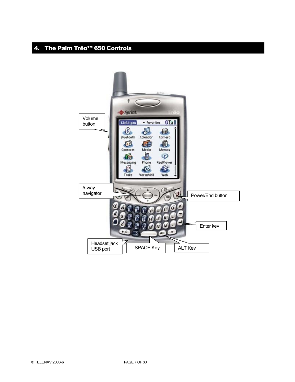 Telenav for AT&T Supported Devices: v4.1 for Palm Treo 650 Users Guide User Manual | Page 7 / 30