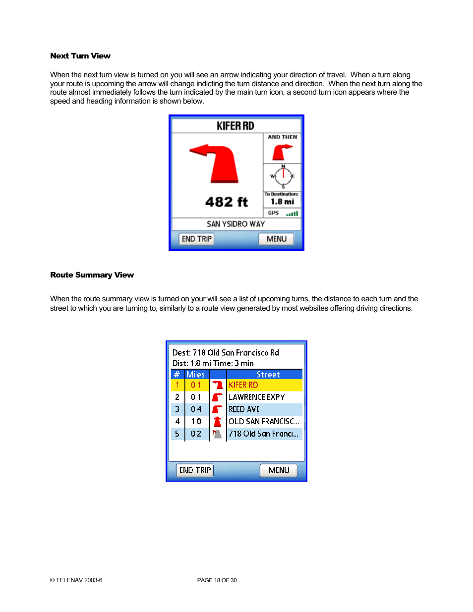 Telenav for Sprint Supported Devices: v4.1 for Palm Treo 700p User Manual | Page 18 / 30