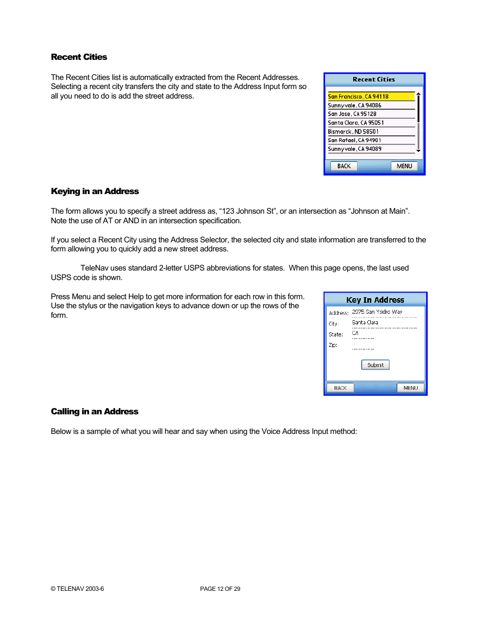 Telenav for Sprint Supported Devices: v4.1 for Palm Treo 700wx User Manual | Page 12 / 29