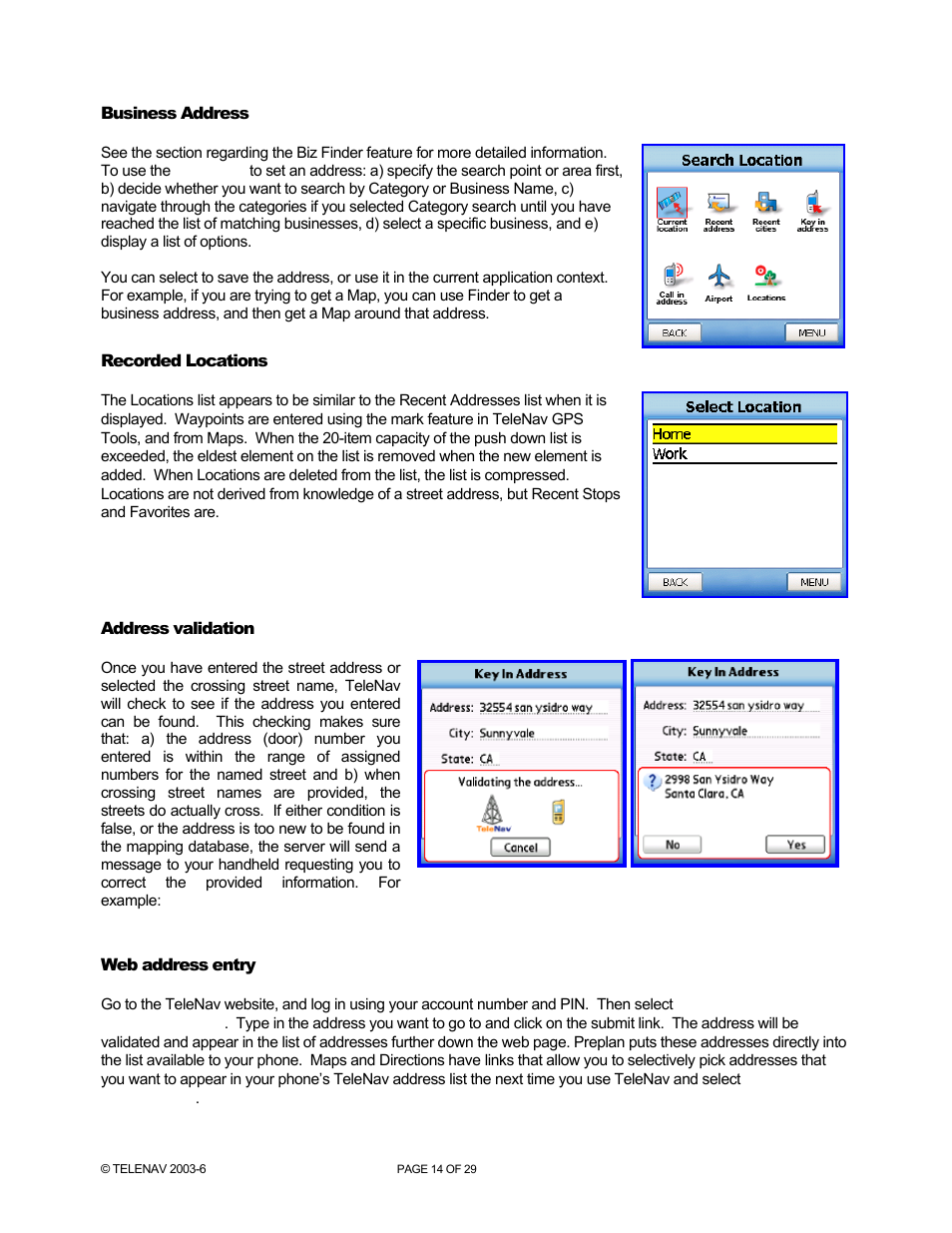 Telenav for Sprint Supported Devices: v4.1 for Palm Treo 700wx User Manual | Page 14 / 29