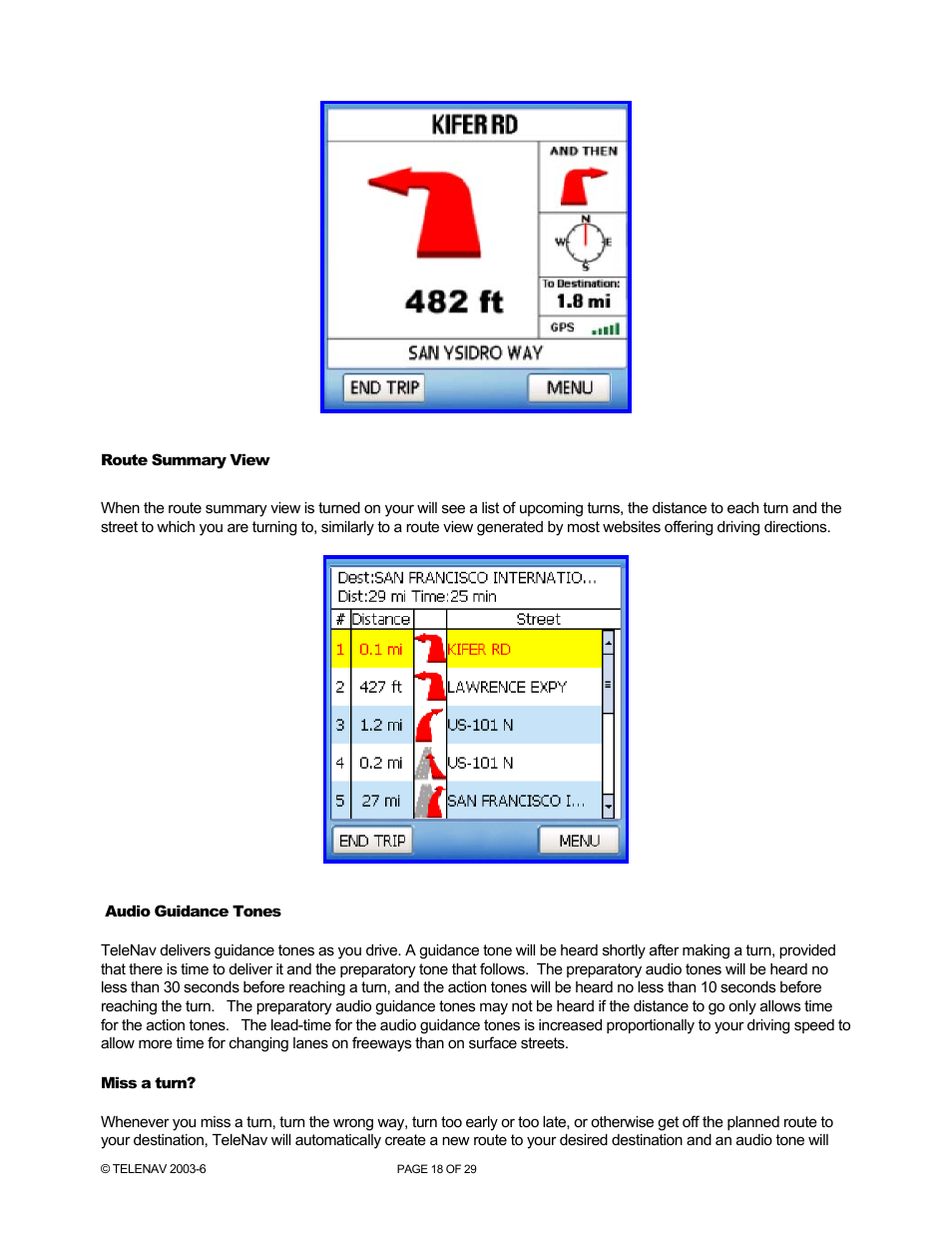 Telenav for Sprint Supported Devices: v4.1 for Palm Treo 700wx User Manual | Page 18 / 29