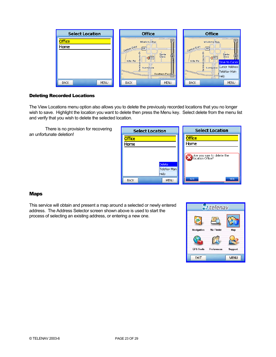 Telenav for Sprint Supported Devices: v4.1 for Palm Treo 700wx User Manual | Page 23 / 29