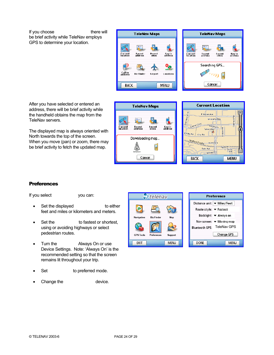 Telenav for Sprint Supported Devices: v4.1 for Palm Treo 700wx User Manual | Page 24 / 29
